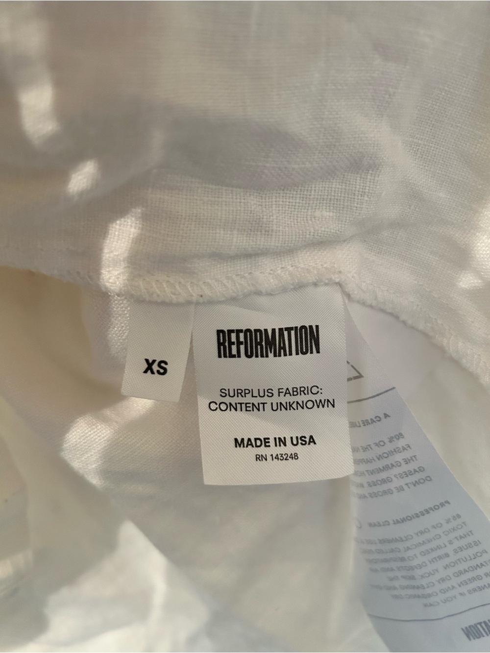 Reformation Off Shoulder linen top sz XS - Picture 3 of 5